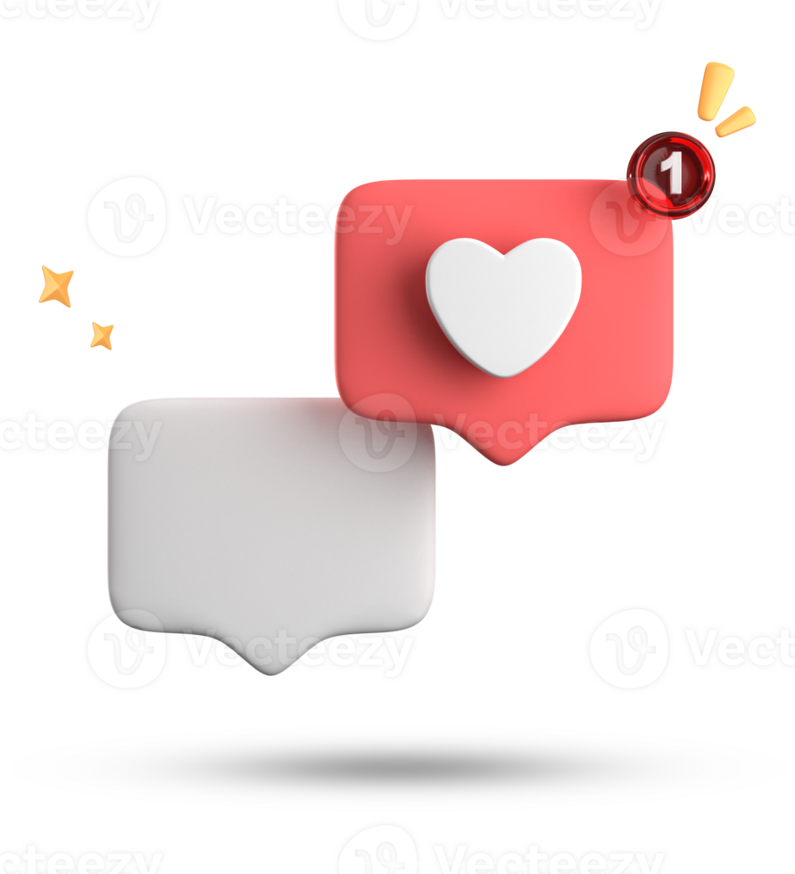 3d rendering of speech bubble love, 3D pastel pink purple chat icon set. Set of 3d speak bubble. png