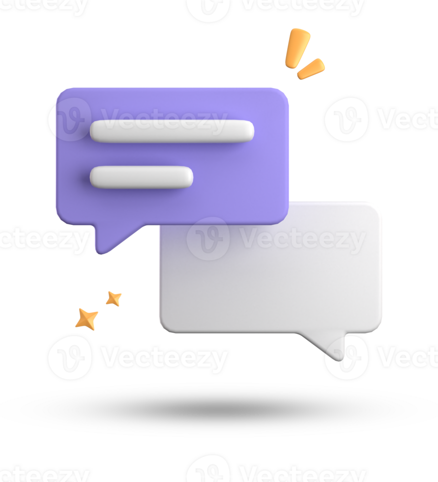 3d rendering of speech bubble, 3D pastel chat icon set. Set of 3d speak bubble. png