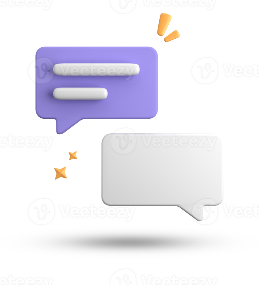 3d rendering of speech bubble, 3D pastel chat icon set. Set of 3d speak bubble. png