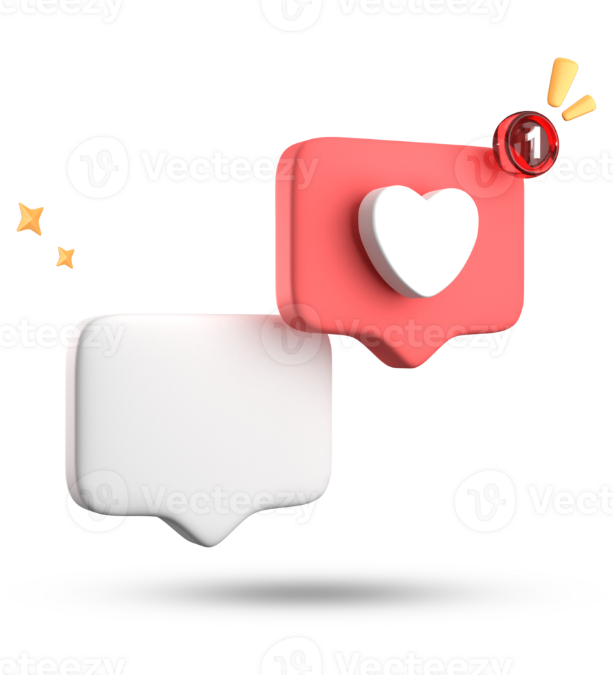 3d rendering of speech bubble love, 3D pastel pink purple chat icon set. Set of 3d speak bubble. png