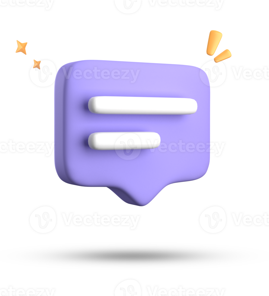 3d chat bubble icon isolated on transparent background png