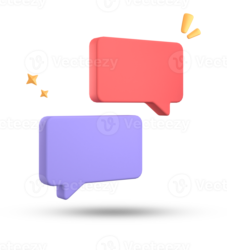 3d rendering of speech bubble, 3D pastel chat icon set. Set of 3d speak bubble. png