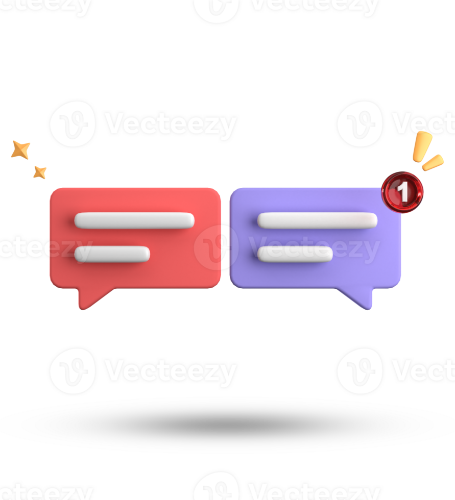 3d rendering of speech bubble, 3D pastel chat icon set. Set of 3d speak bubble. png