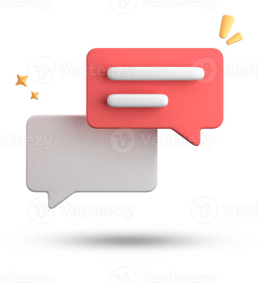 3d representación de habla burbuja, 3d pastel charla icono colocar. conjunto de 3d hablar burbuja. png