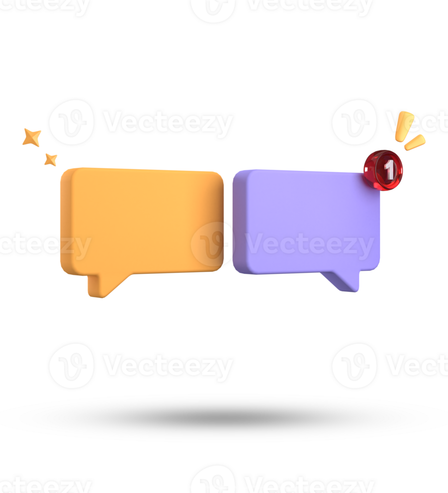 3d rendering of speech bubble, 3D pastel chat icon set. Set of 3d speak bubble. png
