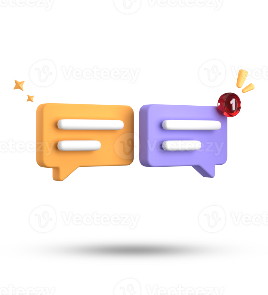 3d rendering of speech bubble, 3D pastel chat icon set. Set of 3d speak bubble. png