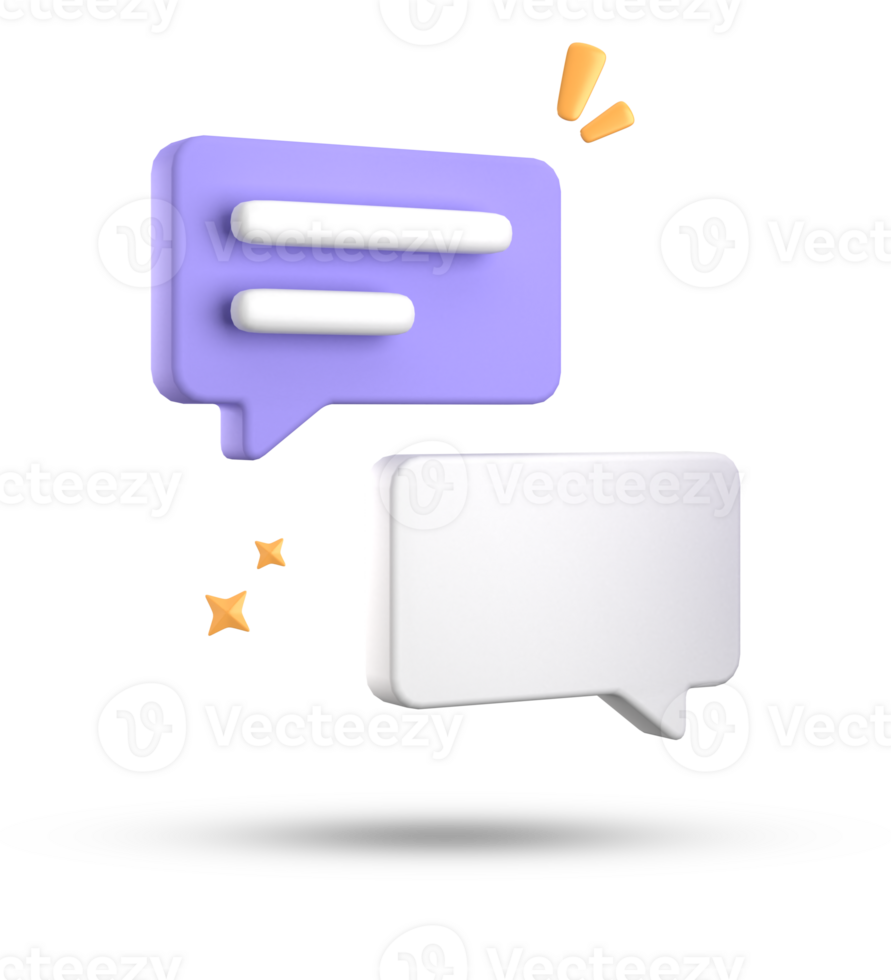 3d rendering of speech bubble, 3D pastel chat icon set. Set of 3d speak bubble. png