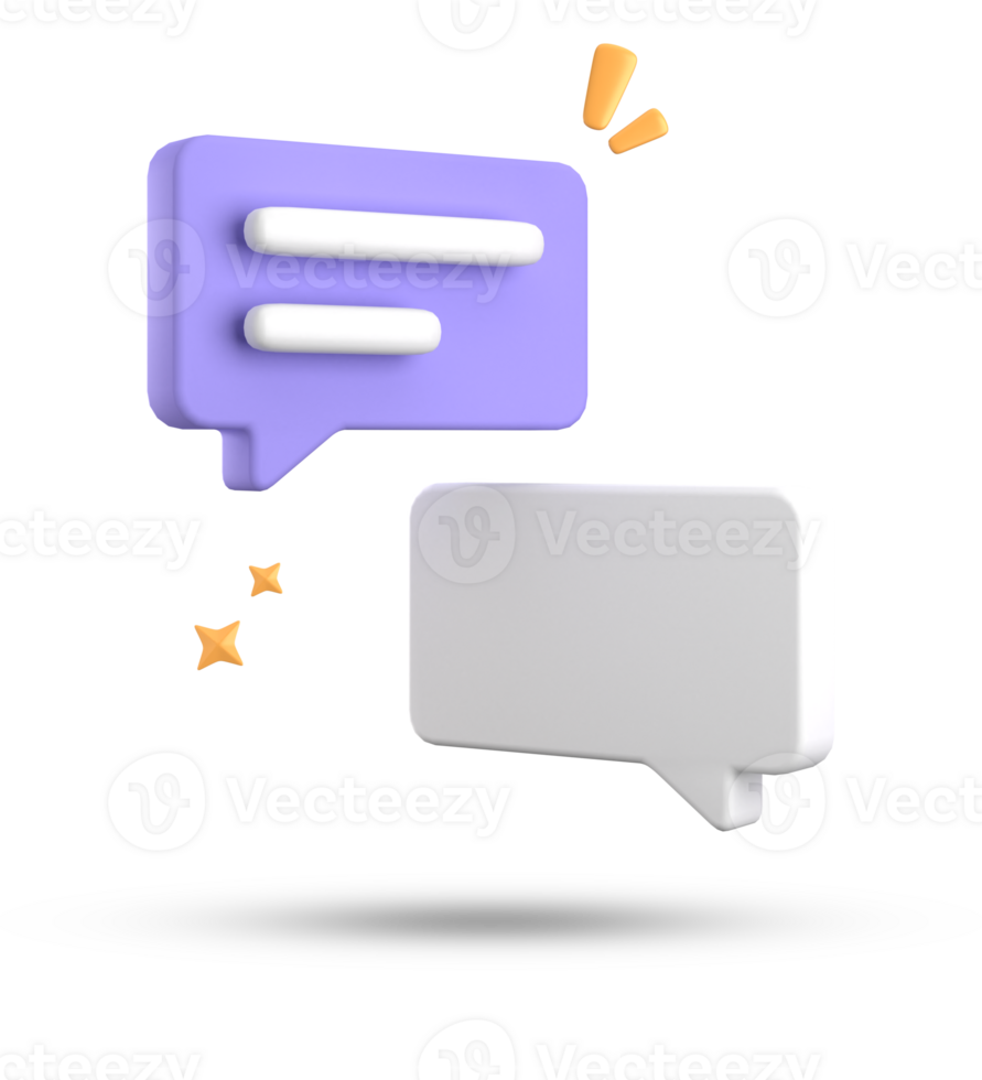 3d rendering of speech bubble, 3D pastel chat icon set. Set of 3d speak bubble. png