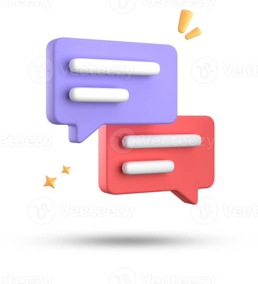 3d rendering of speech bubble, 3D pastel chat icon set. Set of 3d speak bubble. png