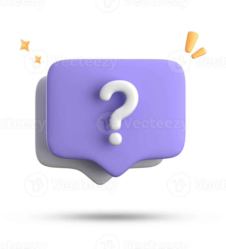 3d rendering of speech bubble, 3D pastel chat with question mark icon set. png