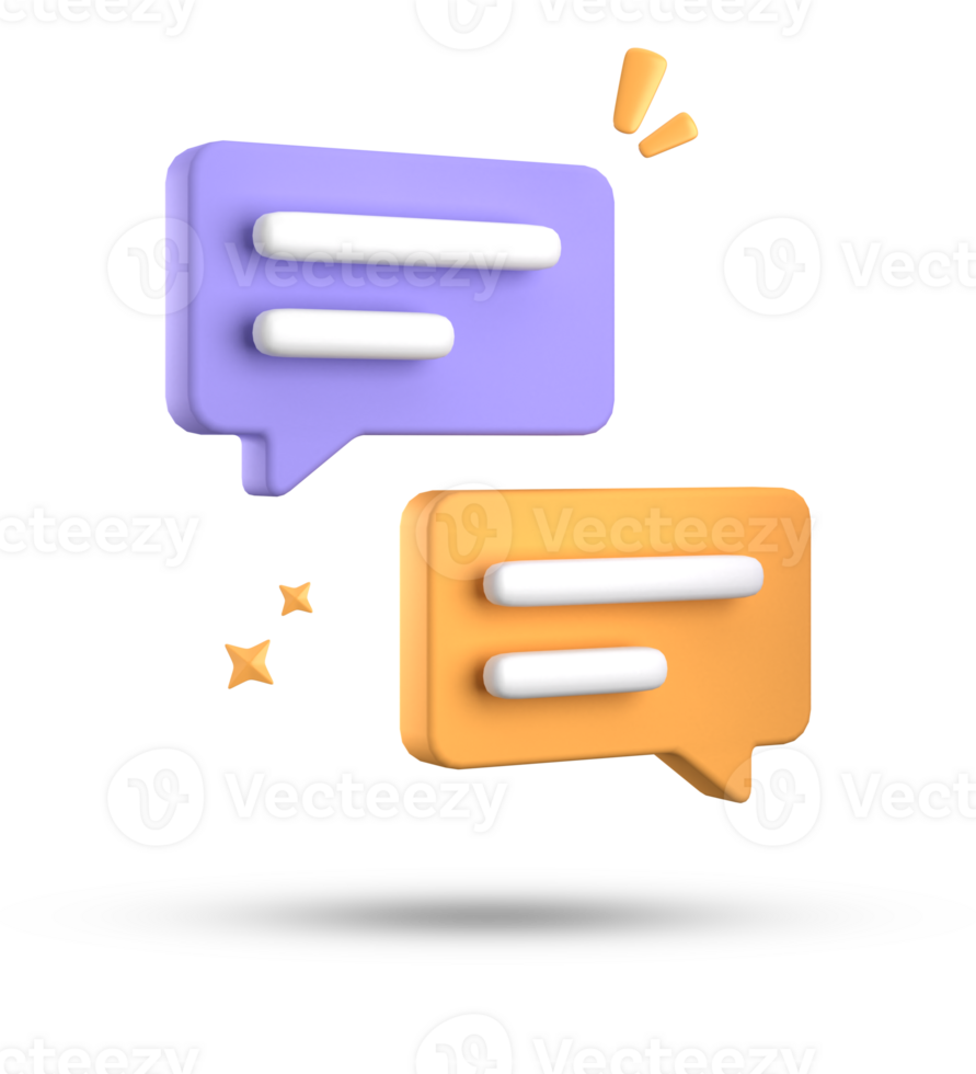 3d rendering of speech bubble, 3D pastel chat icon set. Set of 3d speak bubble. png