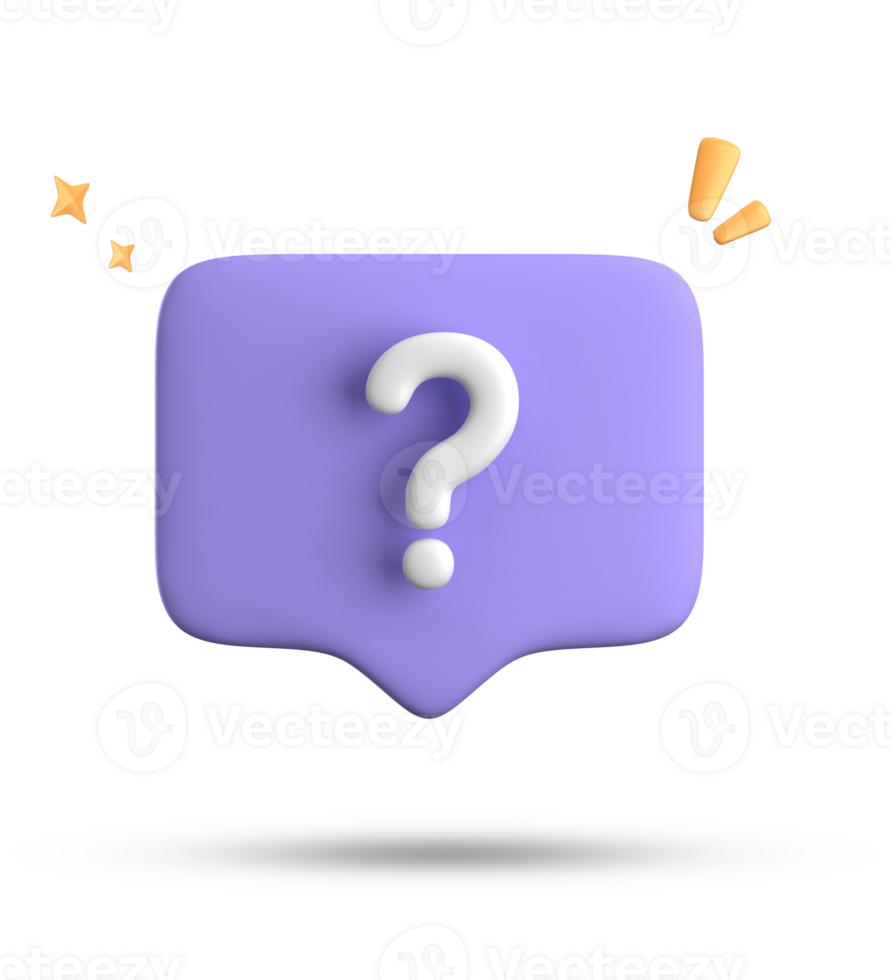 3d rendering of speech bubble, 3D pastel chat with question mark icon set. png
