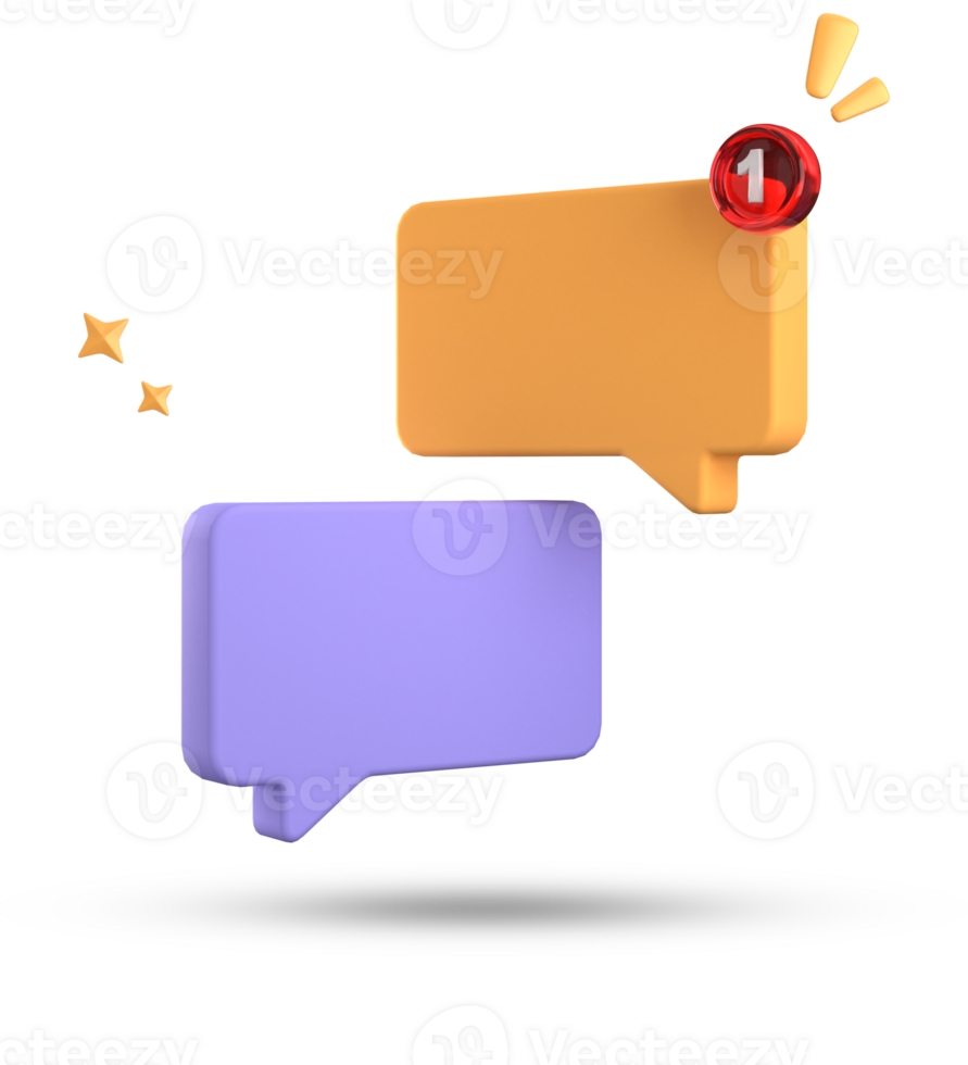 3d representación de habla burbuja, 3d pastel charla icono colocar. conjunto de 3d hablar burbuja. png