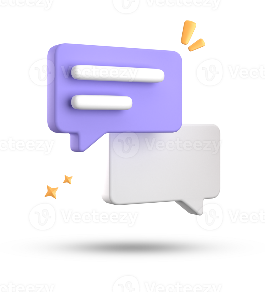 3d rendering of speech bubble, 3D pastel chat icon set. Set of 3d speak bubble. png