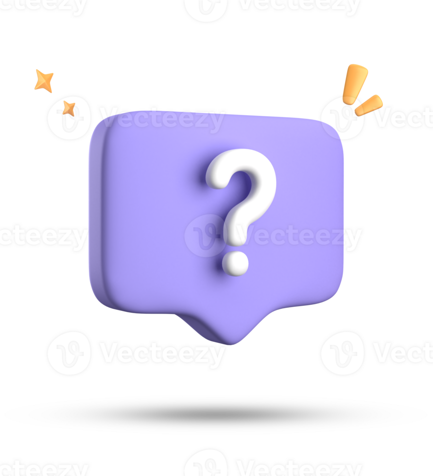 3d rendering of speech bubble, 3D pastel chat with question mark icon set. png