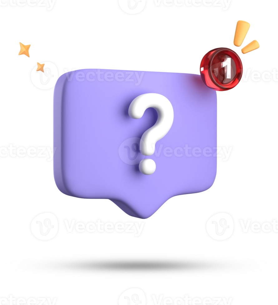 3d rendering of speech bubble, 3D pastel chat with question mark icon set. png
