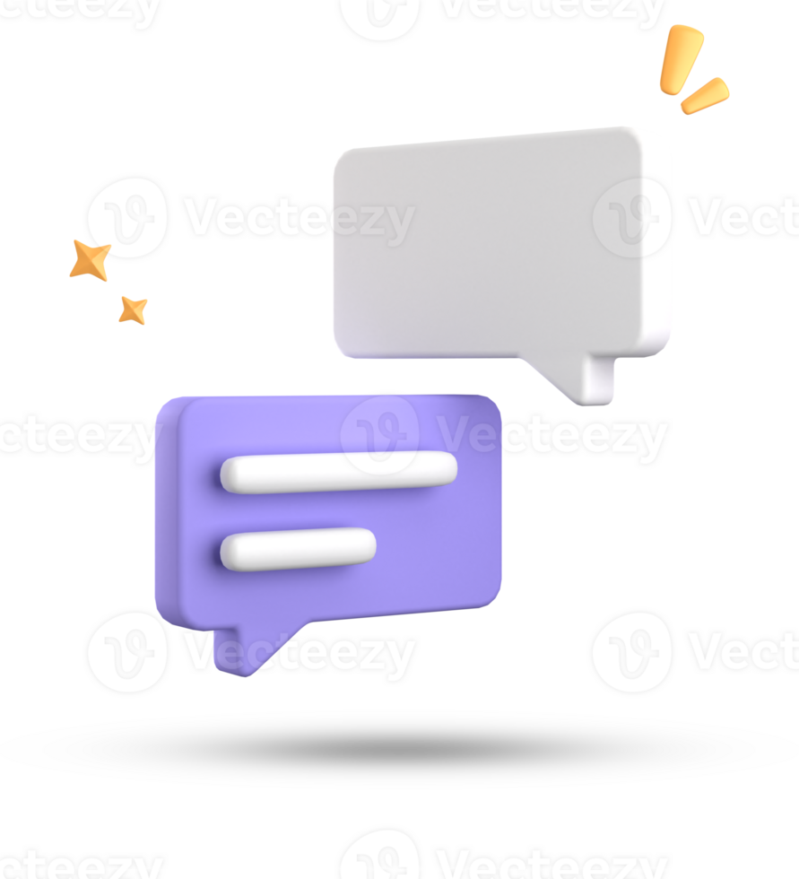 3d rendering of speech bubble, 3D pastel chat icon set. Set of 3d speak bubble. png