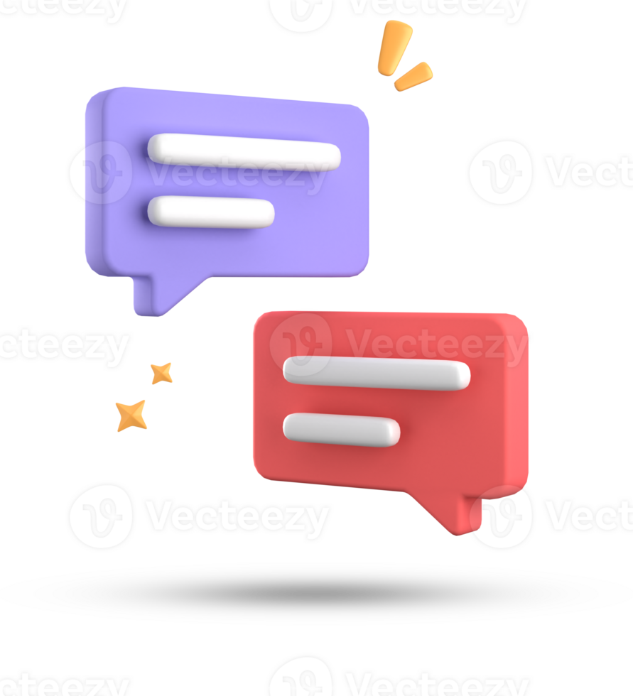 3d rendering of speech bubble, 3D pastel chat icon set. Set of 3d speak bubble. png