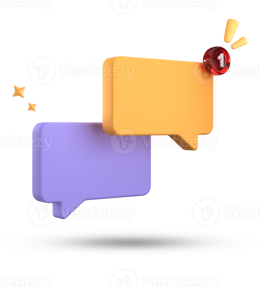 3d representación de habla burbuja, 3d pastel charla icono colocar. conjunto de 3d hablar burbuja. png