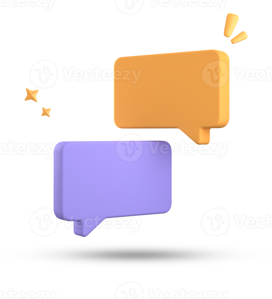 3d rendering of speech bubble, 3D pastel chat icon set. Set of 3d speak bubble. png