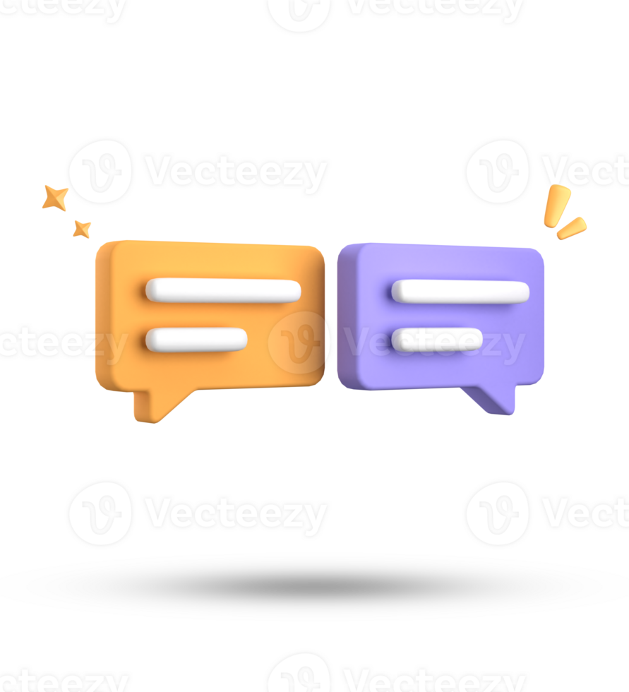 3d rendering of speech bubble, 3D pastel chat icon set. Set of 3d speak bubble. png