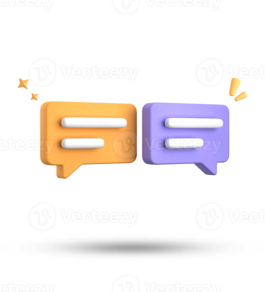3d interpretazione di discorso bolla, 3d pastello Chiacchierare icona impostare. impostato di 3d parlare bolla. png