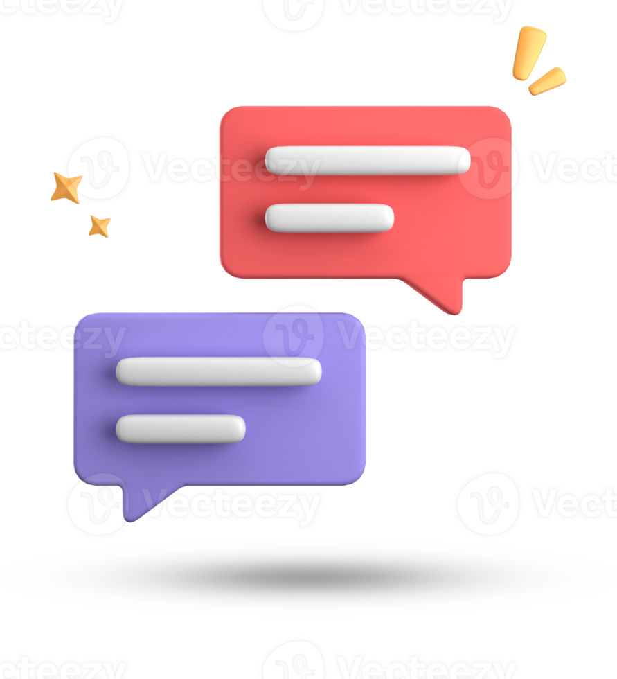 3d rendering of speech bubble, 3D pastel chat icon set. Set of 3d speak bubble. png