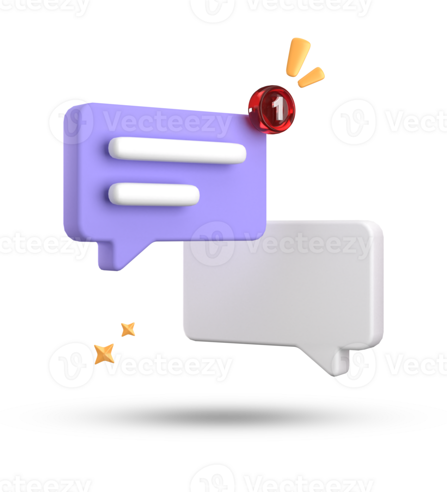 3d representación de habla burbuja, 3d pastel charla icono colocar. conjunto de 3d hablar burbuja. png