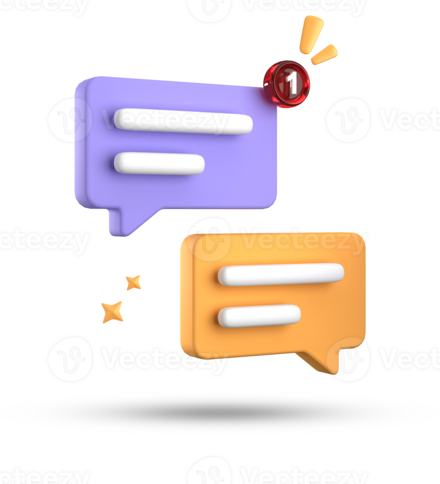 3d rendering of speech bubble, 3D pastel chat icon set. Set of 3d speak bubble. png