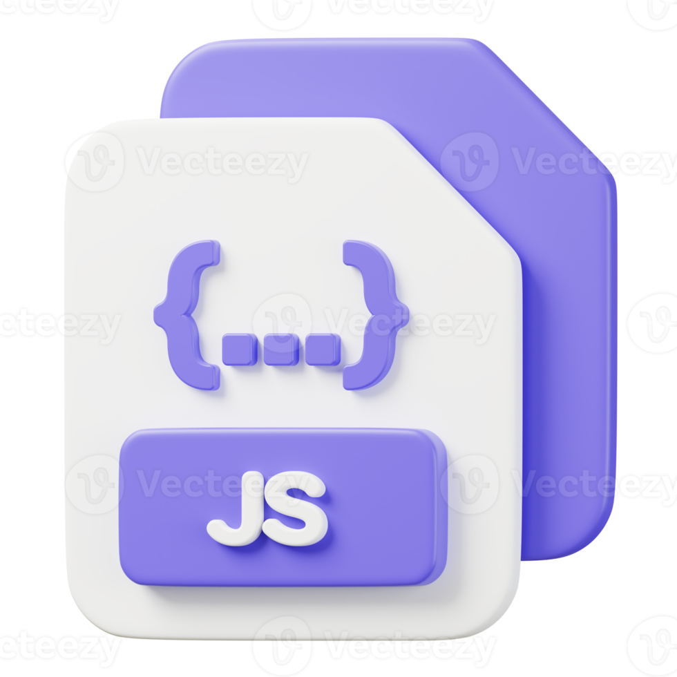 JS file document. File type icon. Files format and document concept. 3d Render illustration. png