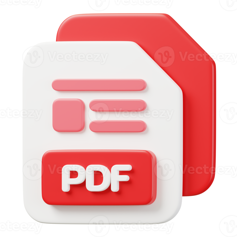 pdf archivo documento. archivo tipo icono. archivos formato y documento concepto. 3d hacer ilustración. png