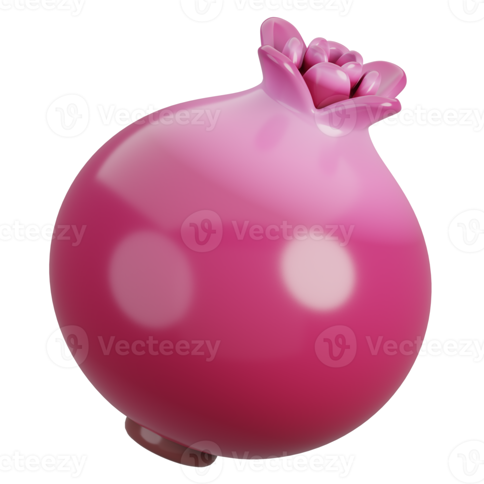 Cartoon fresh red onion vegetable isolated. 3d render illustration. png