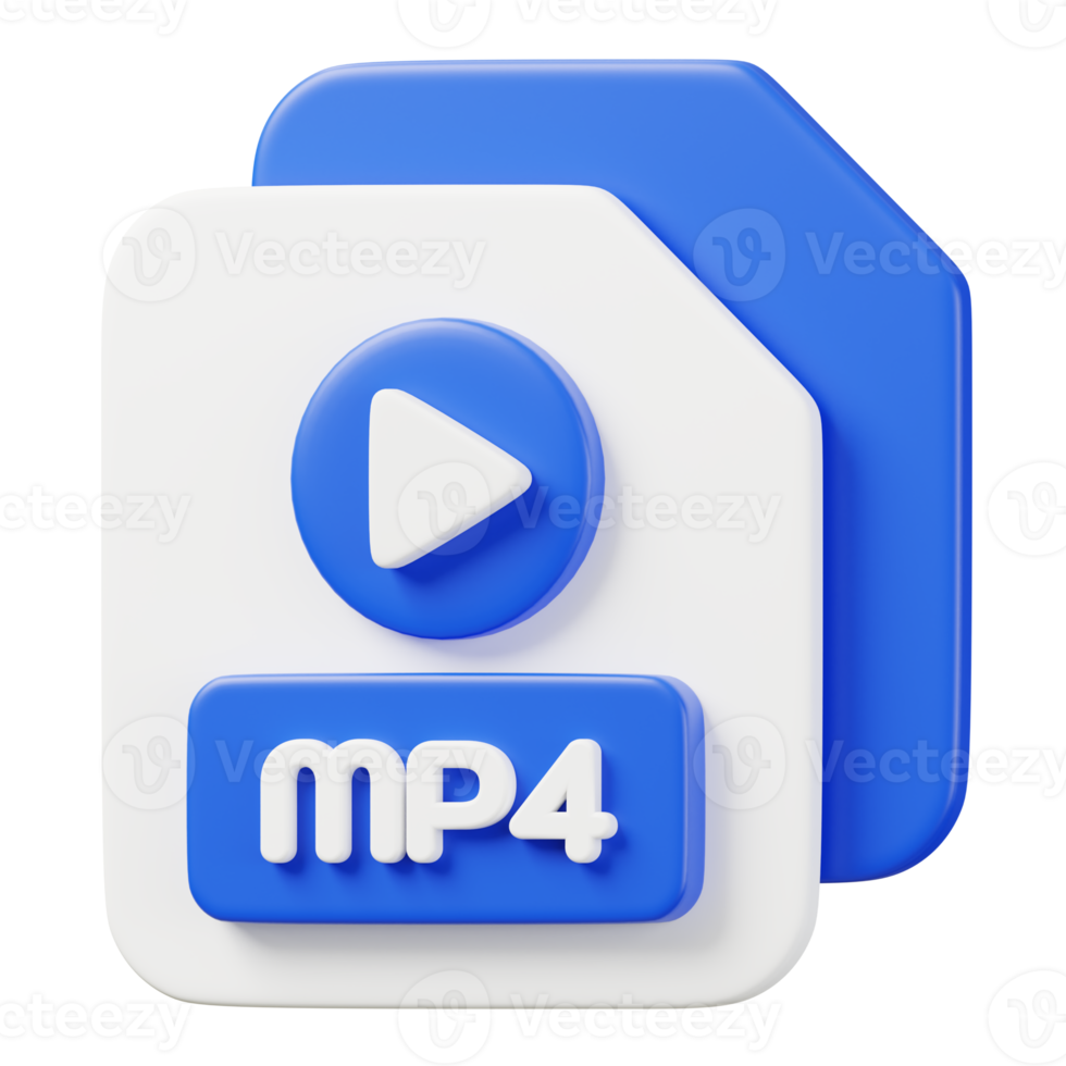MP4 file document. File type icon. Files format and document concept. 3d Render illustration. png
