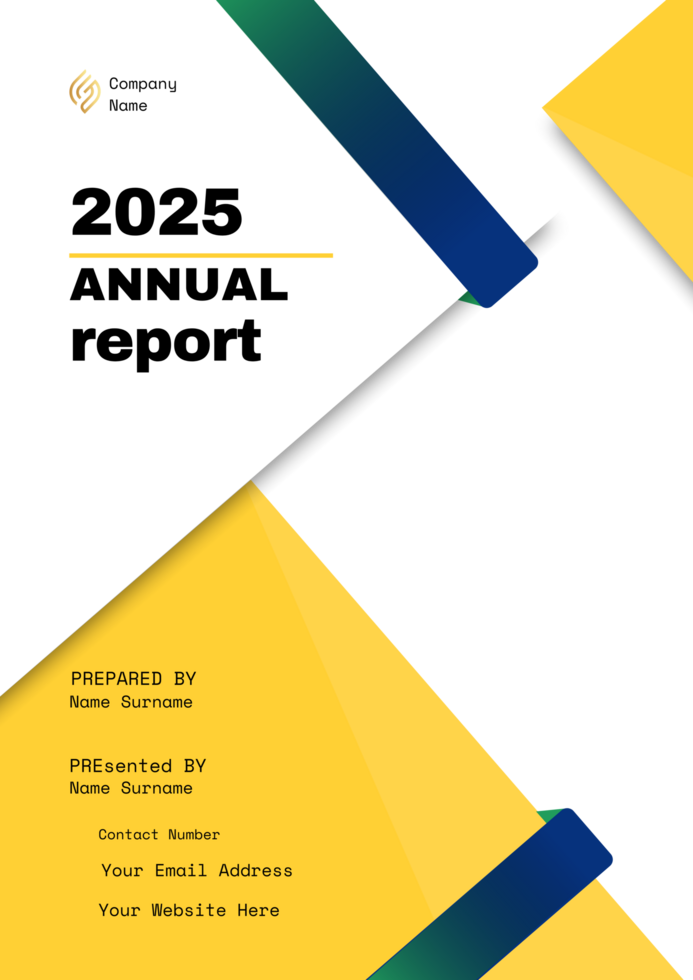 Annual report brochure flyer design PNG template