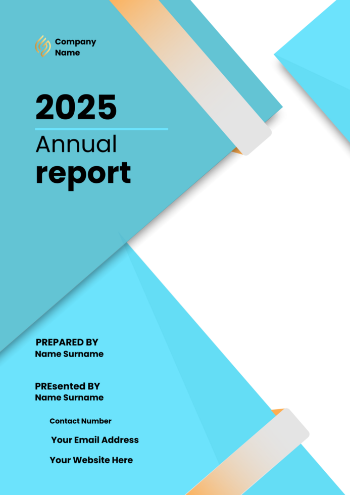 Annual report brochure flyer design PNG template