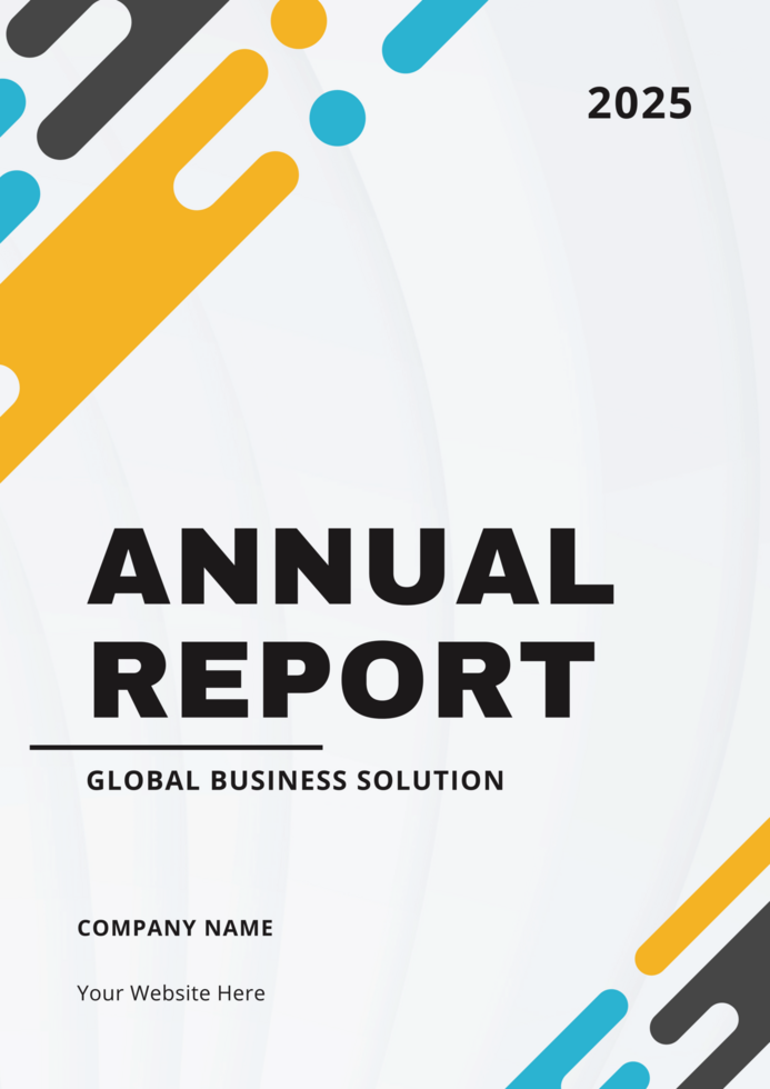 Annual report brochure flyer design PNG template