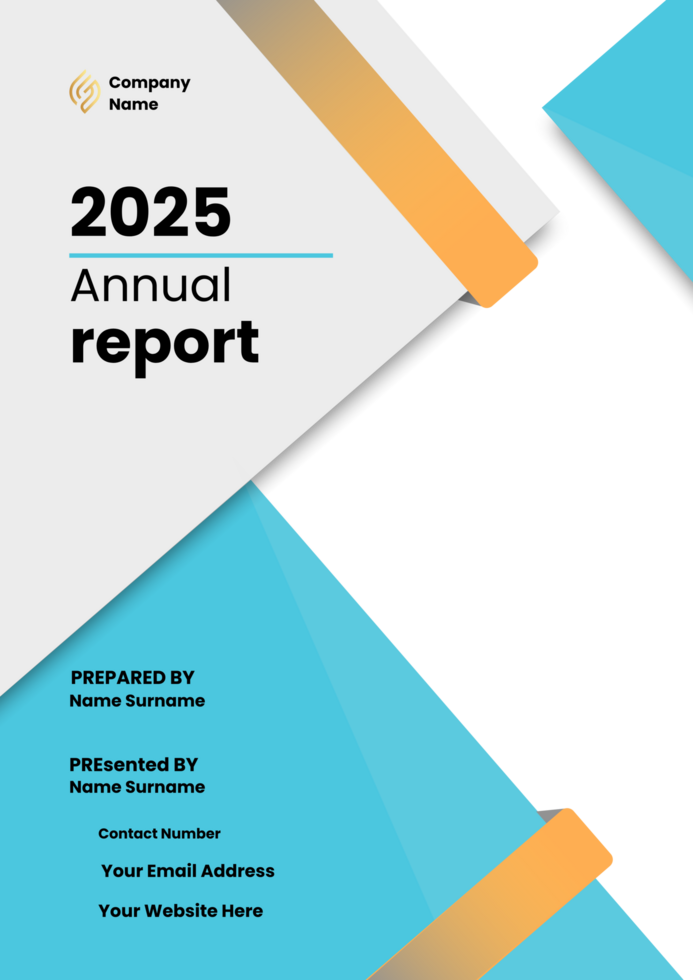 Annual report brochure flyer design PNG template