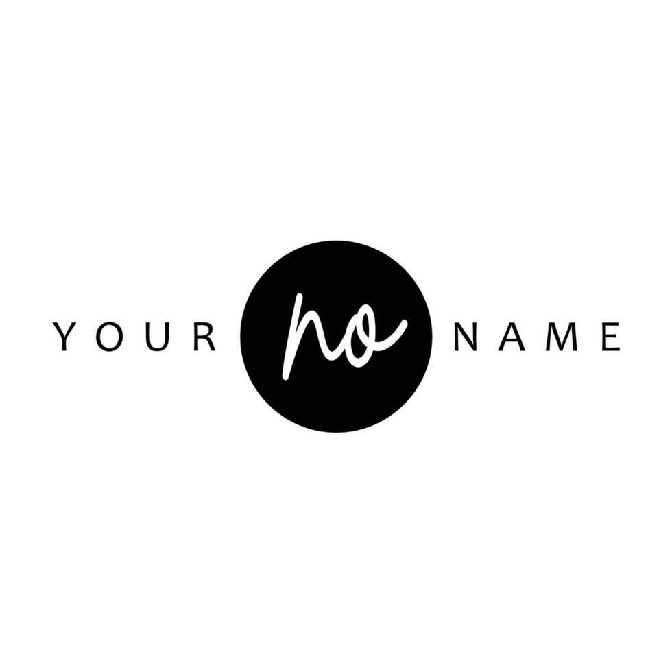 NO Initial Handwriting In Circle Frame Template Design vector