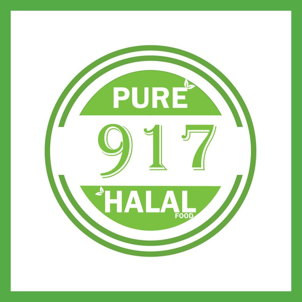 design with halal leaf design 917 vector