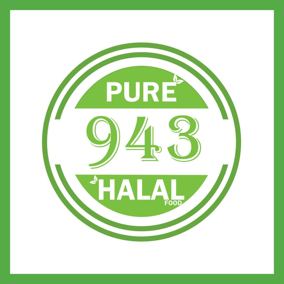 design with halal leaf design 943 vector