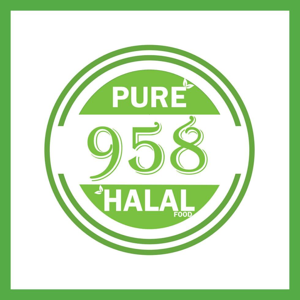 design with halal leaf design 958 vector