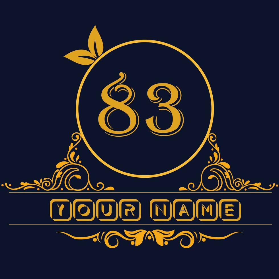New unique logo design with number 83 vector