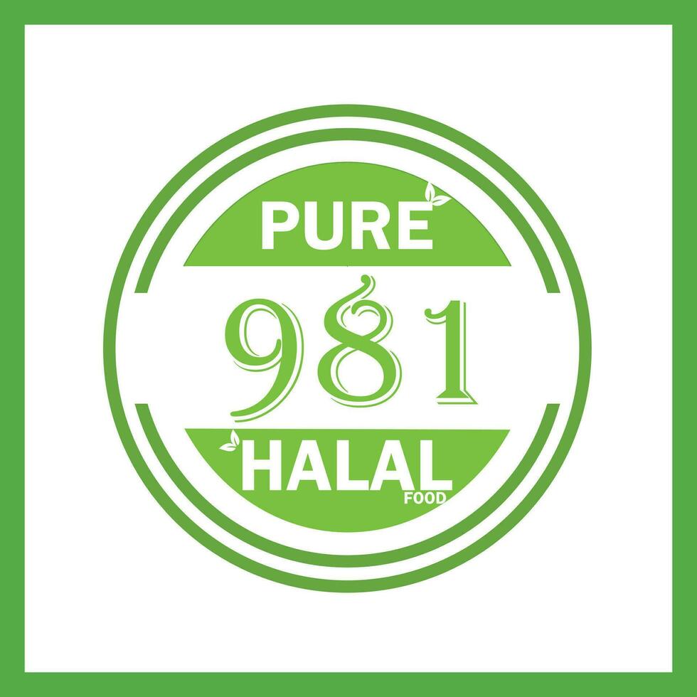 design with halal leaf design 981 vector