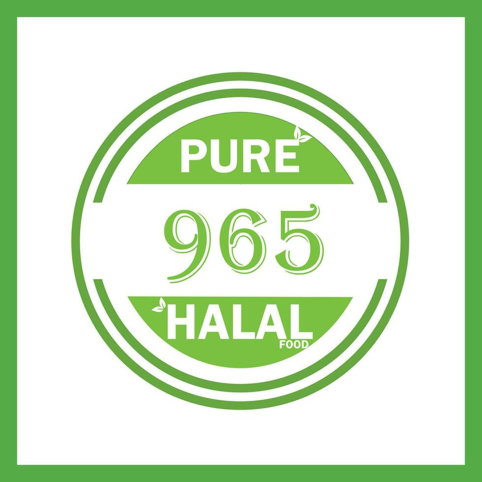 design with halal leaf design 965 vector