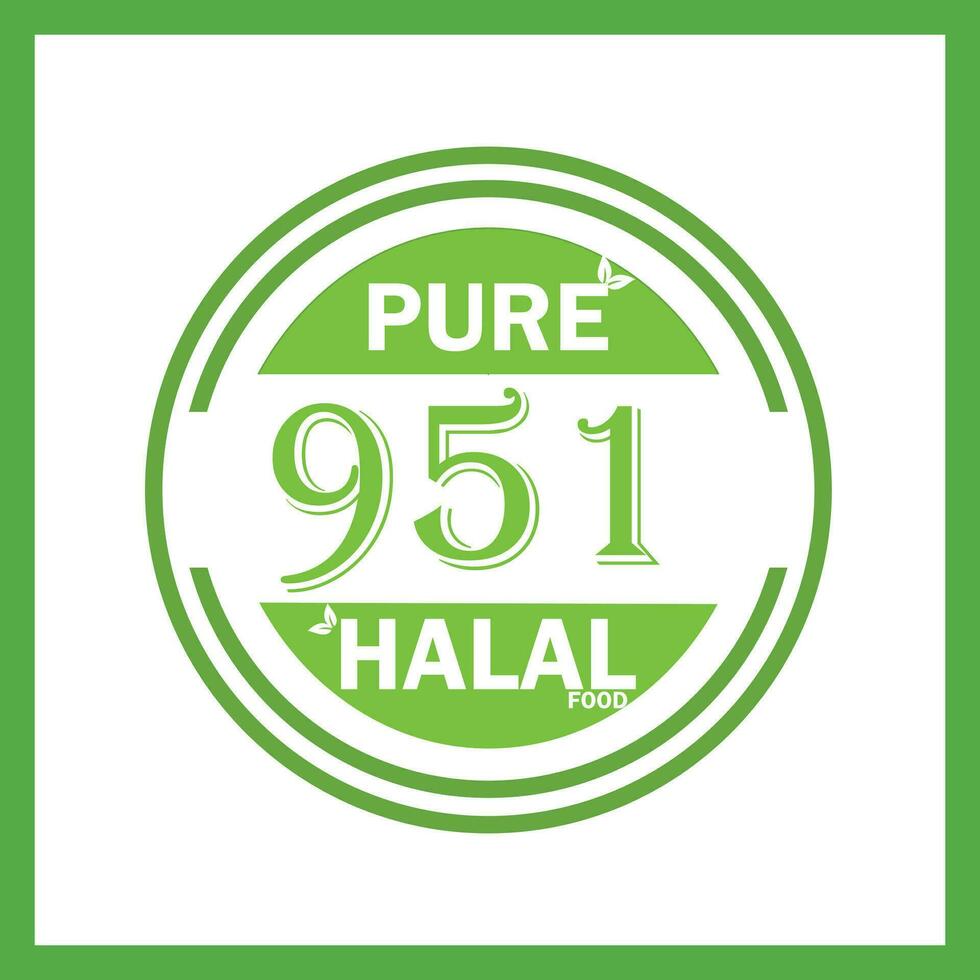 design with halal leaf design 951 vector