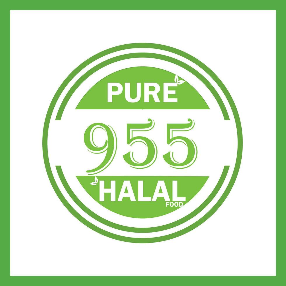 design with halal leaf design 955 vector