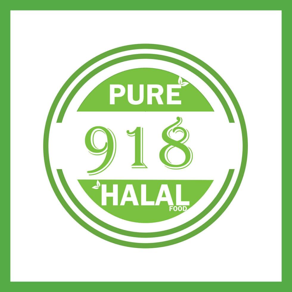 design with halal leaf design 918 vector