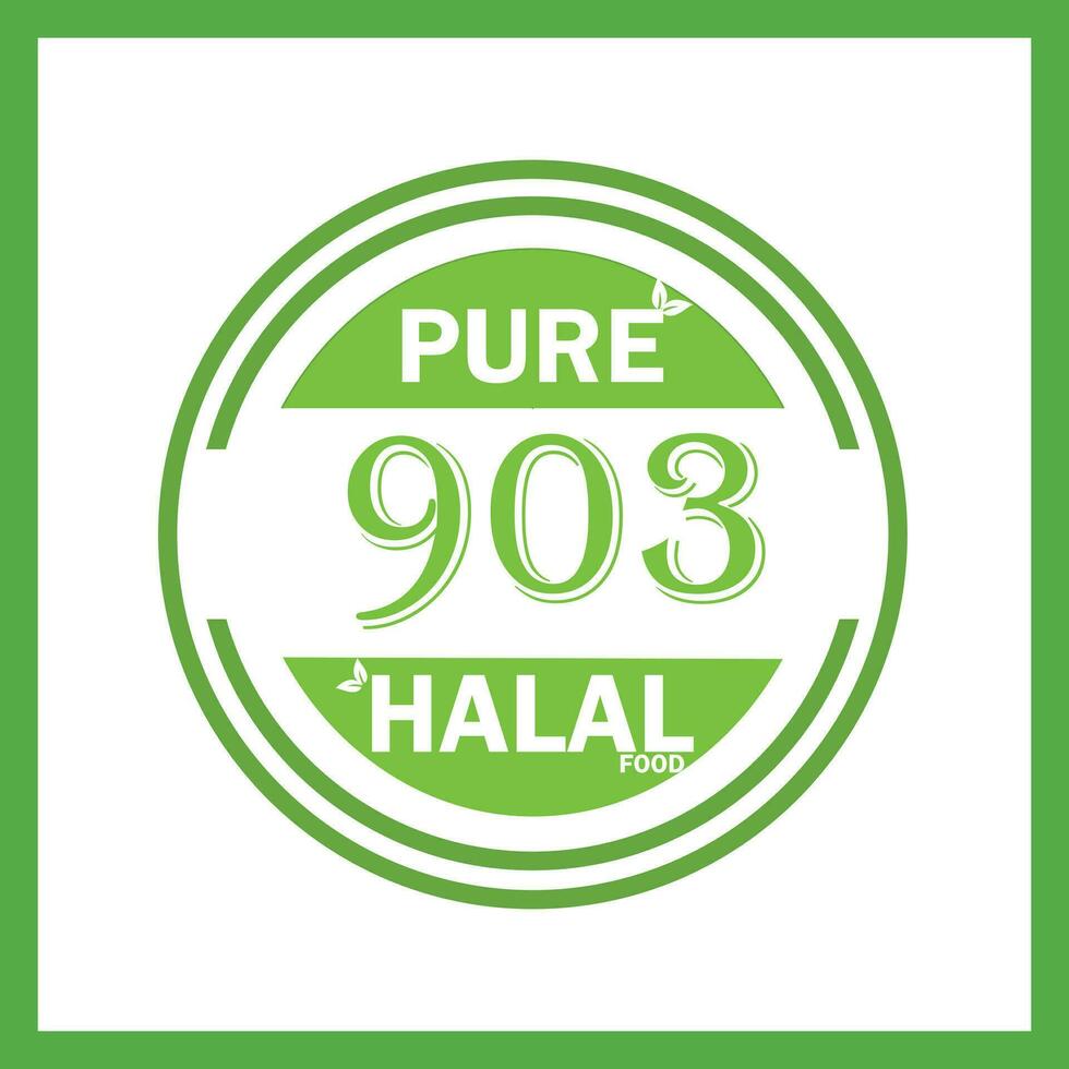design with halal leaf design 903 vector