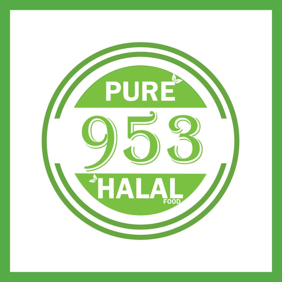 design with halal leaf design 953 vector