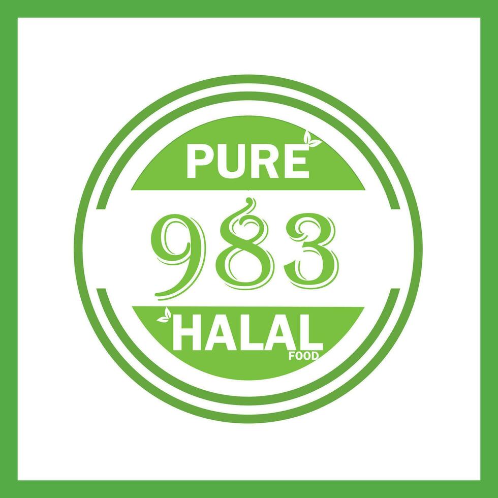 design with halal leaf design 983 vector